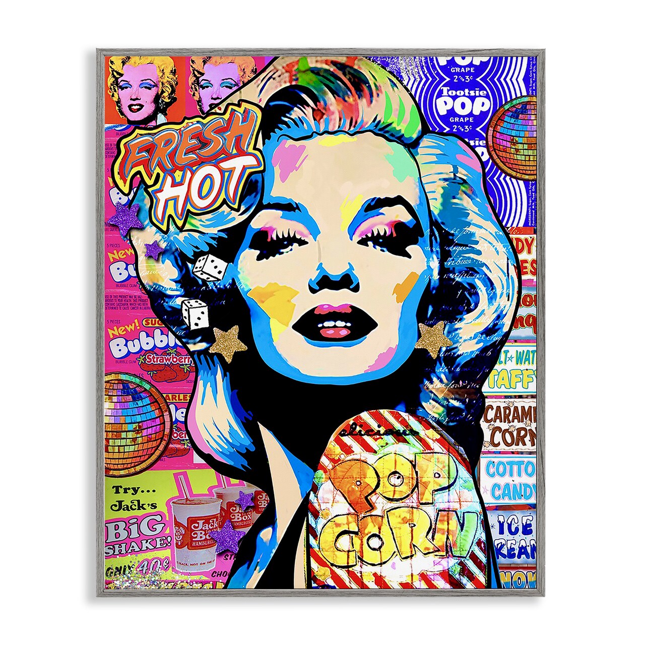 Stupell Industries Marilyn Candy Pop Style Framed Giclee, design by Jess Stempel